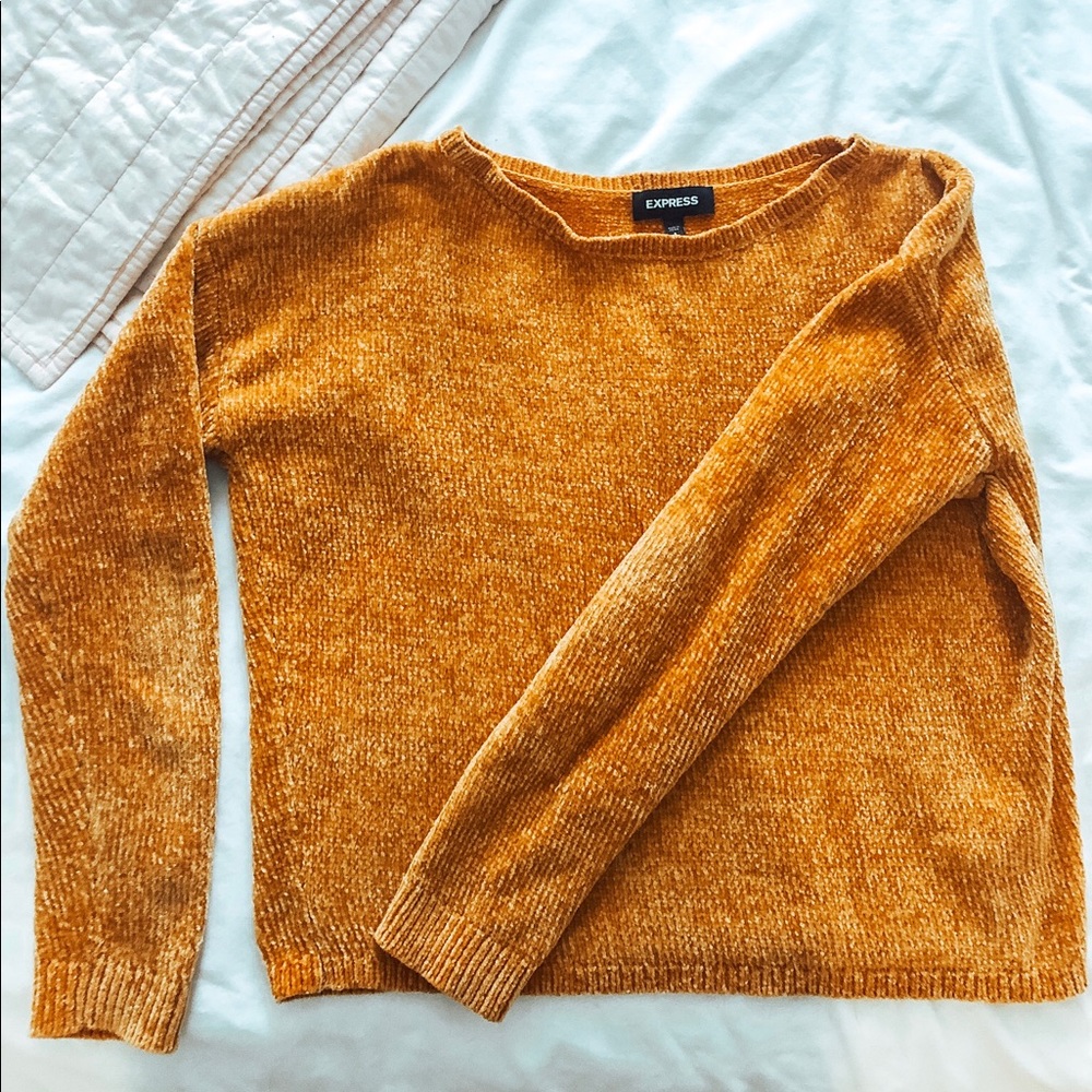 Mustard Chenille Sweater - EXPRESS